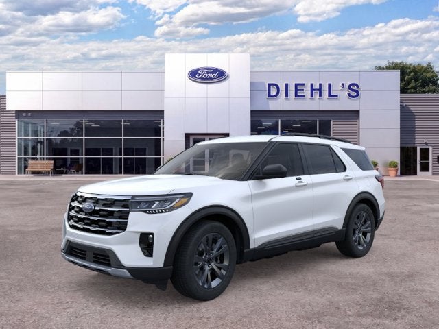 2026 Ford Explorer XLT in Star White — front three-quarter view