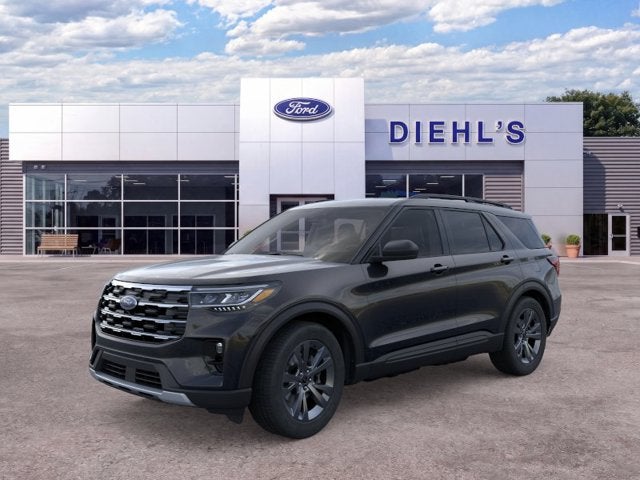 2026 Ford Explorer Active in Agate Black Metallic — front three-quarter view